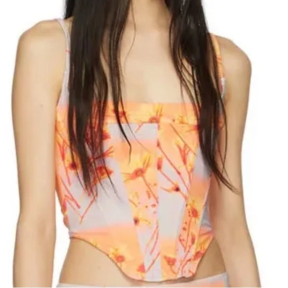 NWT Miaou Venus Printed Corset in Sunrise